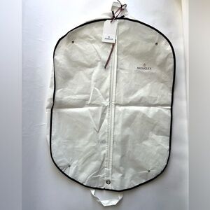 Moncler White and Black Logo Garment Bag with Red Accent